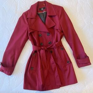 Calvin Klein Women's Burgundy Trench Coat